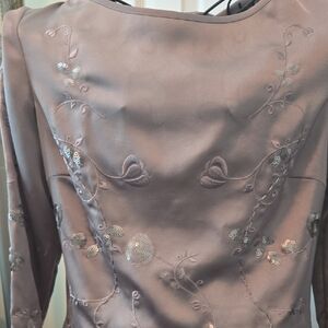 NWT ANTONIO MELANI Mocha 3/4 Sleeve Blouse SZ XS